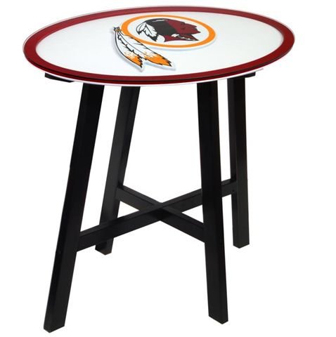Washington Redskins Wooden Pub Table With Glass Top