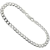 Sterling Silver 1/4 in. (6.6 mm) Medium Curb Link Chain, NICKEL FREE