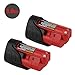 2Pack 12V 3000mAh Lithium-ion Replacement for Milwaukee M12 Battery 48-11-2402 48-11-2440 48-11-2411 48-11-2401 XC Cordless Drill Batteries