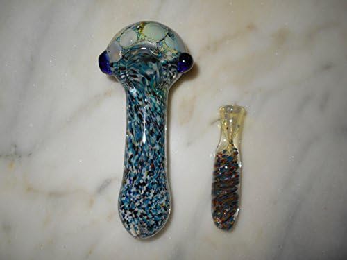 Hand Blown Blue Glass 4 1/4" Incense Burner Set