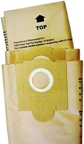 for Fein Power 913038K01 Mini and Turbo I Replacement Paper Dust Bag Pack of 36