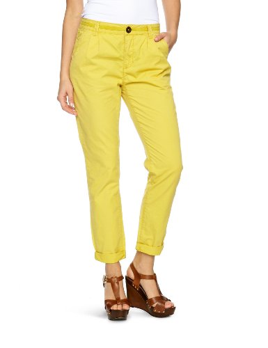 edc by ESPRIT Damen Hose Normaler Bund, 032CC1B051, Gr. 34 (32 Inch L&auml;nge), Gelb (reed yel Preisvergleich