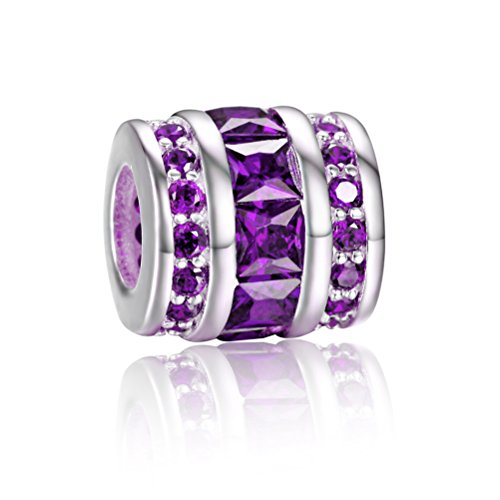 Soufeel 925 Sterling Silver Birthstone Barrel Charm Bead Fit European Bracelets, Romantic Gifts for Mom, Wife, Girlfriend, Daughter, Friends on Birthday,Anniversary,Valentines Day, Graduations, Mother's Day and Christmas Day