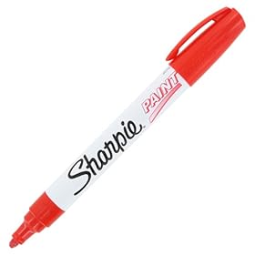 Sharpie 34902 - Permanent Paint Marker, Medium Point, Red-SAN34902