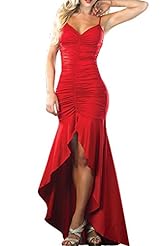Sexy  Stretchy Spandex Sleeveless Prom Dress  With Ruffles