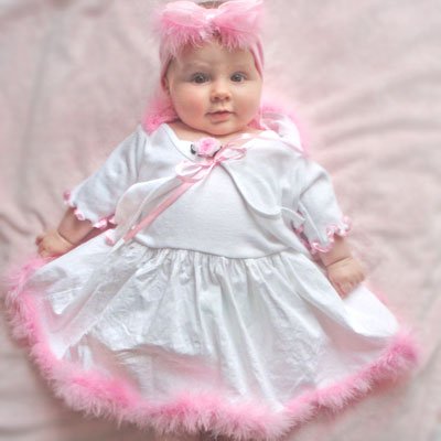 Sophias Style Boutique Infant Baby Girl Clothes White Pink 2pc DRESS SET 0-24M