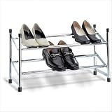 Two Tier Expandable Shoe Rack Finish: White