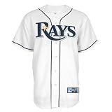 MLB Men's Tampa Bay Rays David Price White Home Short Sleeve 6 Button Synthetic Replica Baseball Jersey  (White, Large)
