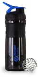 BlenderBottle Sports Mixer 20 oz & 28 oz (Black/Blue, 28 Oz.)