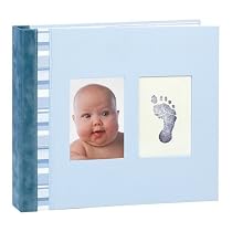 Photo and Footprint Baby Book - Blue