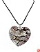 Necklace - N85 - Murano Glass Style - Heart Shape ~ Black, White & Red