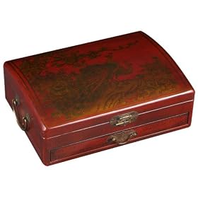 Peacock Design Jewelry/Gift Box - Red
