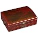 Handmade 14" Red Leather Painted Golden Peacock Jewelry Box