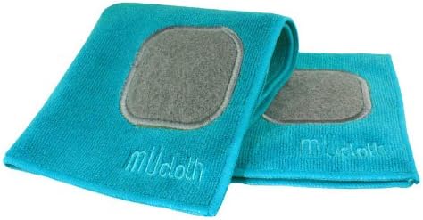 MUkitchen MUmodern Microfiber Dishcloth with Scrubber, Sea Blue