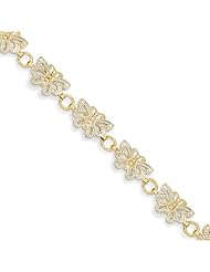 14k Yellow Gold & Rhodium Butterfly Bracelet