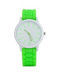 HACBIWA Women Girls Ladies Silicone Green Candy Color Cute Design Jelly Wrist Watch