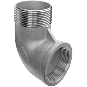 Merit Brass K403-04 90 Degree Street Elbow, 1/4" NPT Male X Female, Class 150 304 Stainless Steel Cast Pipe Fitting