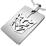 Stainless Steel Cut-Out Tribal Tag Pendant & Chain - Length 50cms