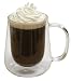 Double Wall Glasses, An Insulated 12 Ounce Glass Mug. Perfect for Coffee, Tea, Cappuccino, Hot Chocolate, Beer and other cold drinks. Set of 2