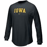 Nike Iowa Hawkeyes Black Waffle Long Sleeve Crew Top