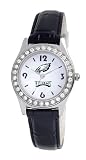 NFL Women's EA20017 Philadelphia Eagles Game Day Dazzler Black Leather Watch