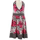 Little Girls Clothes BLACK FLORAL Halter Dress BONNIE JEAN Spring Girl 4-6X
