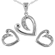 Sterling Silver Open Heart Set