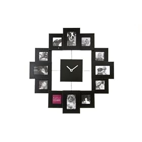 PT Photoframe Clock Family Time Black