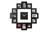 PT Photo Family Time Frame Clock, Black