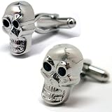Skull with Black Eyes Cufflinks Cuff Links