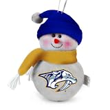Pack of 3 NHL Nashville Predators Plush Snowman Christmas Ornaments 6"