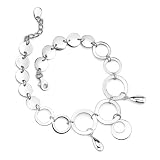 Unique and Captivating: Sterling Silver Designer Inspired Fancy Coin Link Bracelet