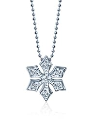 Alex Woo "Little Seasons" Diamond and White Gold Snowflake Pendant Necklace, 16"