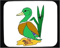 Decorated Mouse Pad with big, leaves, duck, mallard