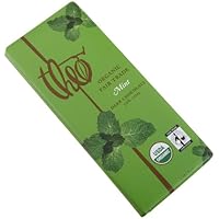 Theo Classic Organic Dark Chocolate (70% Cacao) with Mint, 3-Ounce Bars (Pack of 12)
