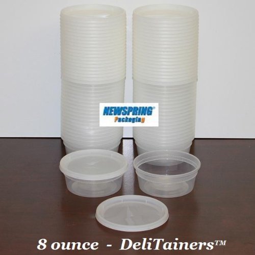 Delitainer 8 oz. Deli Food Containers w/ Lids - Pack of 40 By: Newspring