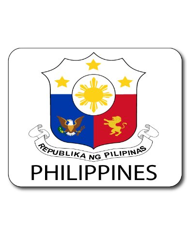 Philippines Coat Of Arms Flag Emblem Rectangular 1/8 Inch Thick Mouse Pad