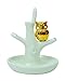 Creative Co-Op Ceramic Ring Holder with Gold Owl