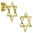 14k Yellow Gold Star of David Stud Earrings