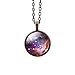 Women's Sparkly Starry Sky Outer Space Pendant Necklace Glass Cabochon Choker Necklace