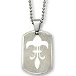 Stainless Steel Brushed and Polished Fleur De Le Pendant on 24 inch Polished Ball Chain