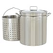 Bayou Classic 1144 44-Quart Stainless Steel Stockpot with Steam & Boil Basket