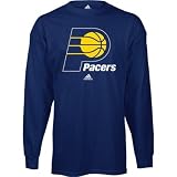 adidas Indiana Pacers Navy Blue Primary Logo Long Sleeve T-shirt (Large)