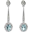 14K White Gold Aquamarine and Diamond Earrings