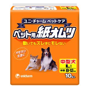 ユニチャーム　ペット用紙オムツ　L　中型犬　10枚