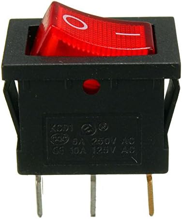 GQE Rocker Switch Light Cover Led Waterproof Interior 3 pin Boat Button 6A/250V 10A/125V For Automotive Truck Illuminated (Red, 10 pcs)