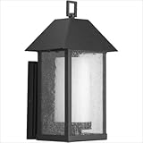 Progress Lighting P5939-31 Domino One Light Outdoor Wall Lantern, Black Finish with Streamlined Clear Glass