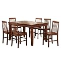 7 Pc Fancy Wood Dining Set - Brown