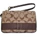 Coach Signature Stripe Wristlet Wallet Bag Case for IPOD Mahogany