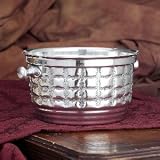 CHECKERED SILVER ICE TUB - 11 CHECKERED SILVER PLATED ICE TUB
